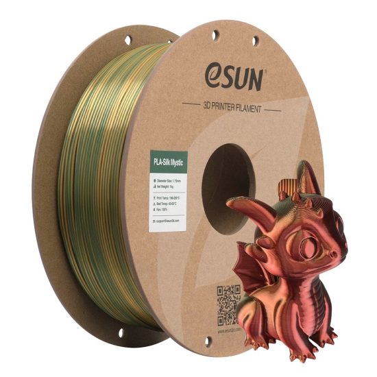 eSUN PLA Silk Mystic háromszínű 3D nyomtató filament tekercs egyedi textúrával